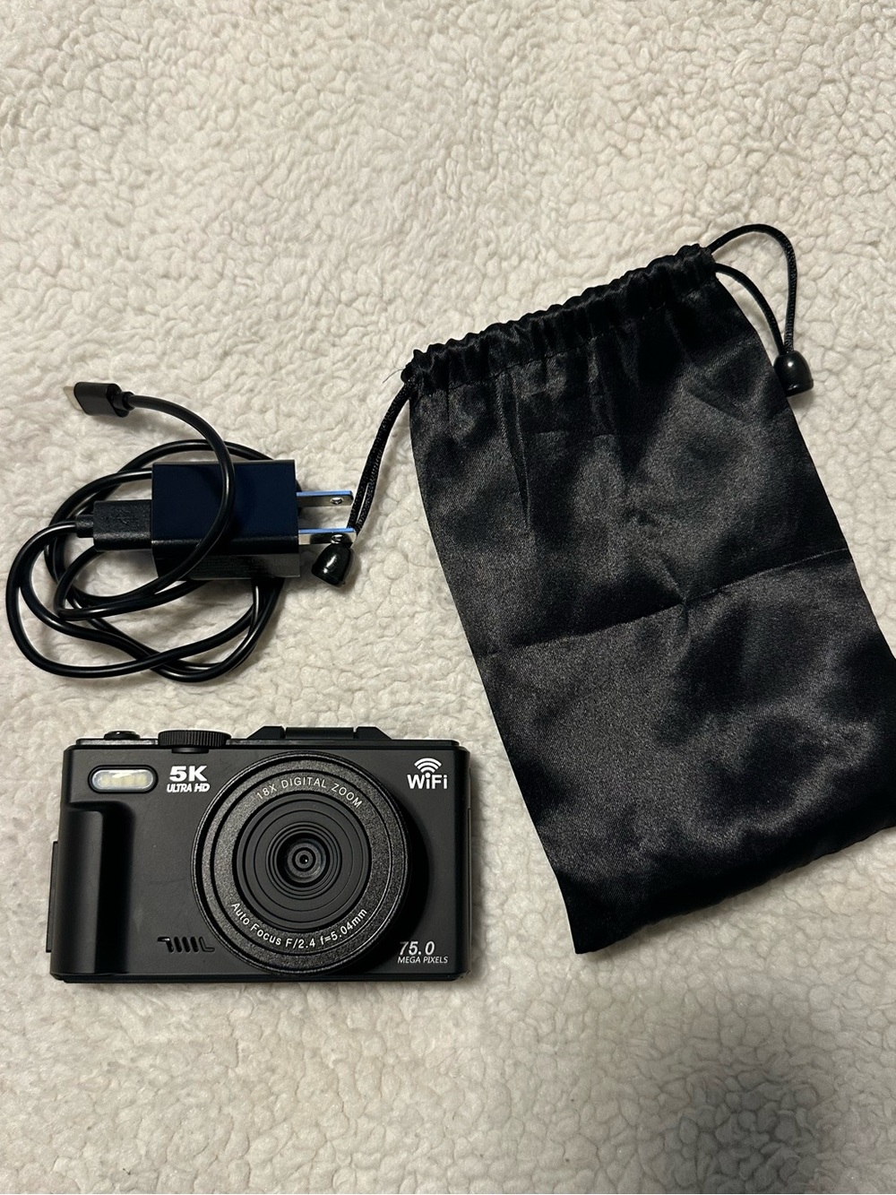 Black 5K Ultra HD WiFi Digital Camera